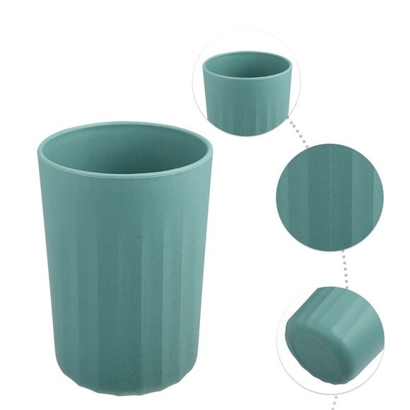 Bathroom Smooth Lines Wheat Straw Toothpaste Tumbler Deep Green 4.09''x2.80'' - Picture 3 of 6
